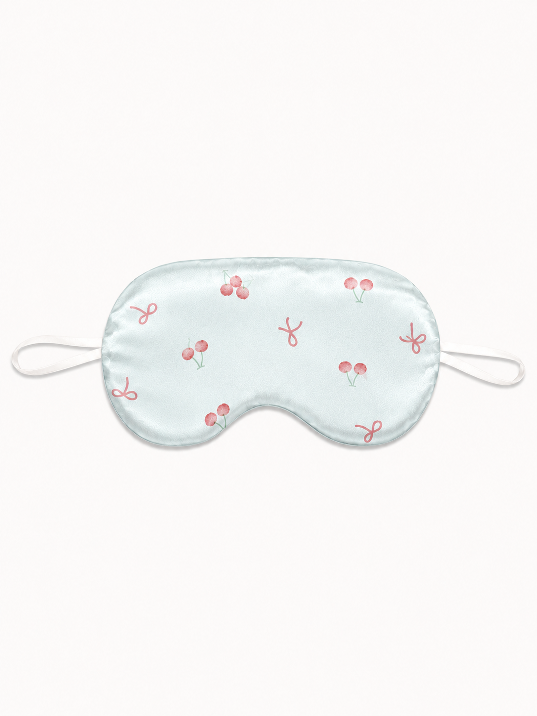 Mint Cherry & Bow 22 Momme Mulberry Silk Sleep Mask