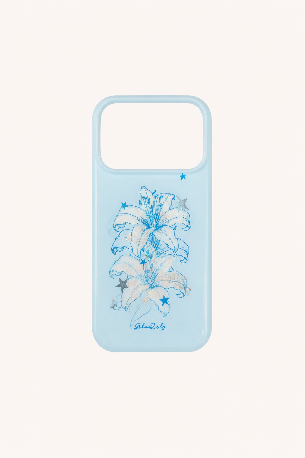 Blue Lily Star Phone Case - Light Blue