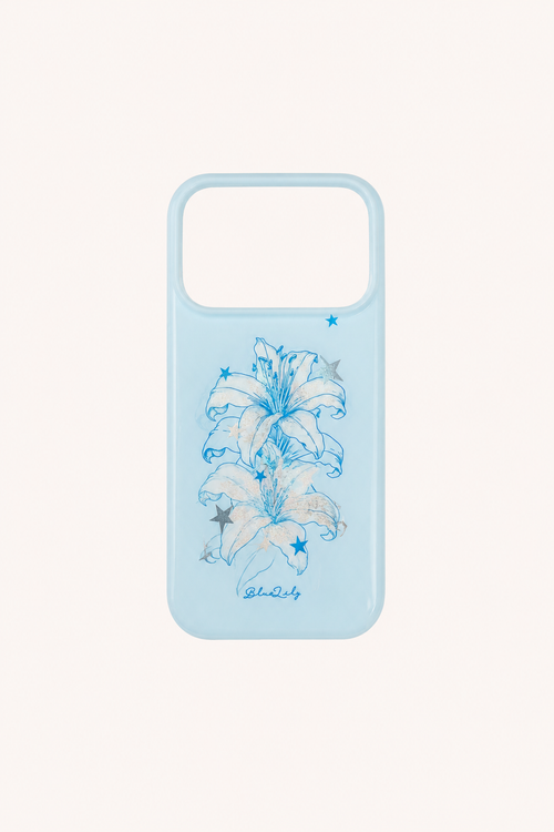 Blue Lily Star Phone Case - Light Blue