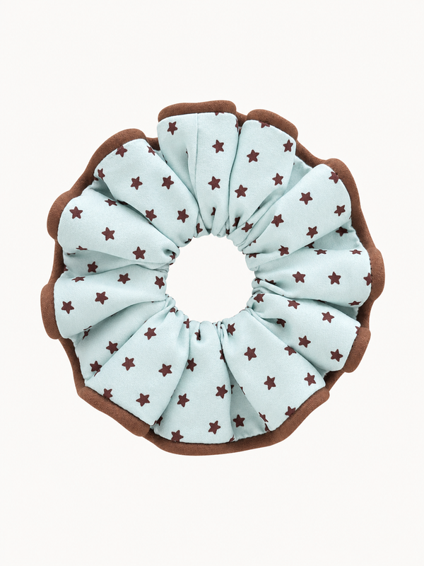 Star Print Scrunchie - Mint Blue