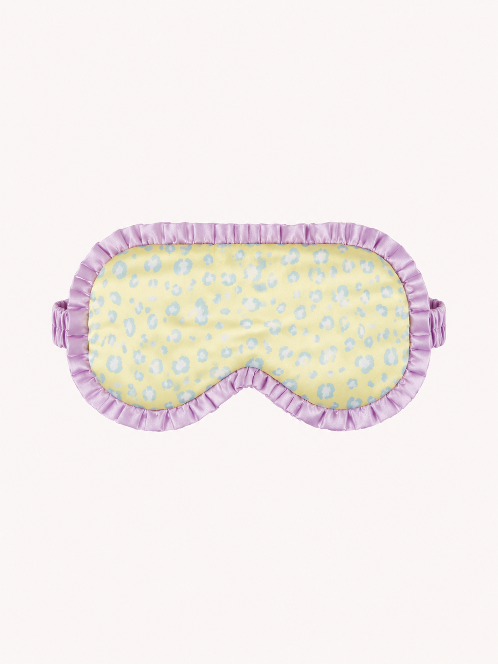 Butter Yellow Leopard Print Ruffled 22 Momme Mulberry Silk Sleep Mask