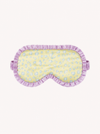 Butter Yellow Leopard Print Ruffled 22 Momme Mulberry Silk Sleep Mask