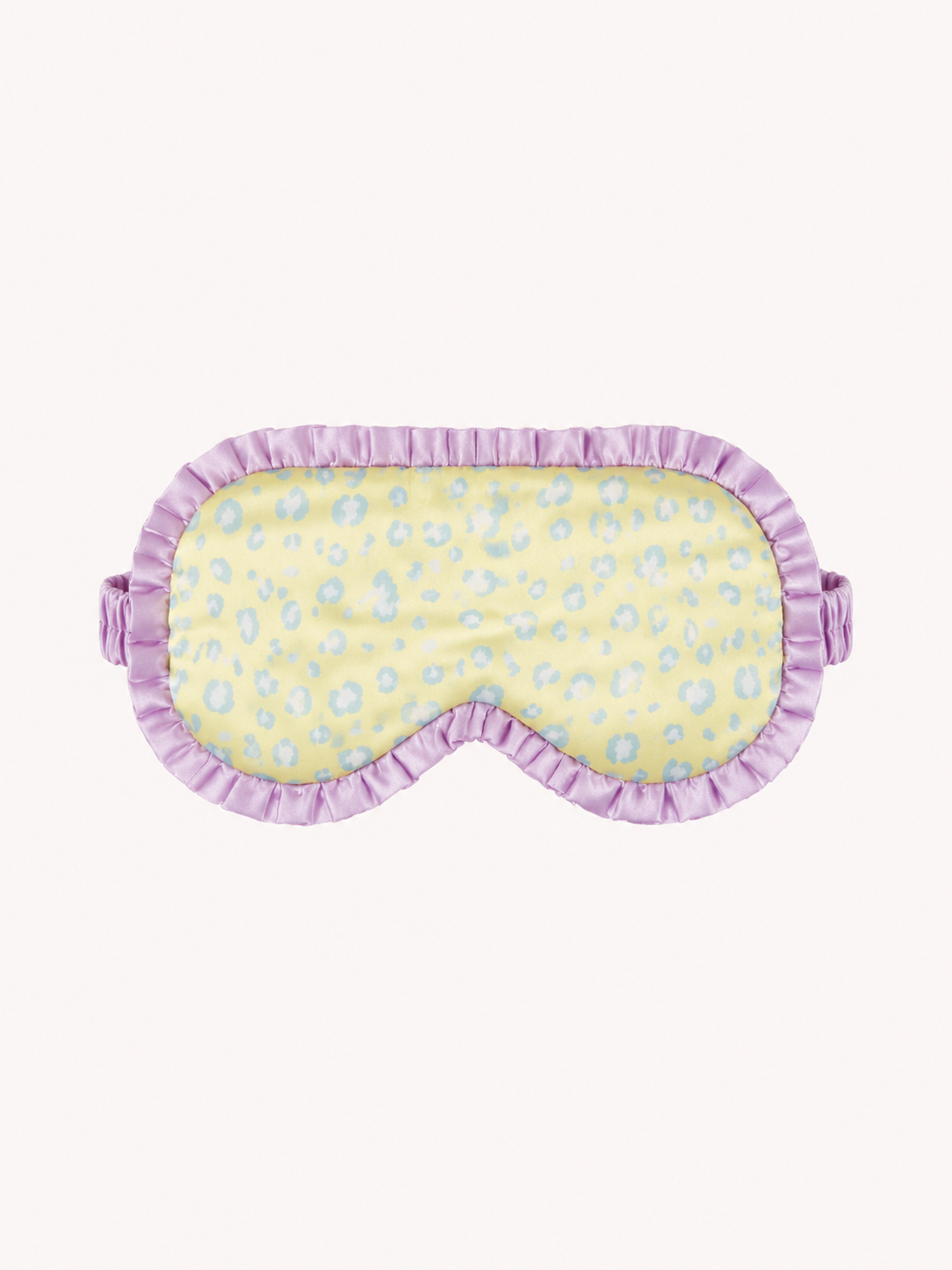 Butter Yellow Leopard Print Ruffled 22 Momme Mulberry Silk Sleep Mask