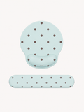 Mint Polka Dot Wrist Rest Mouse Pad Set