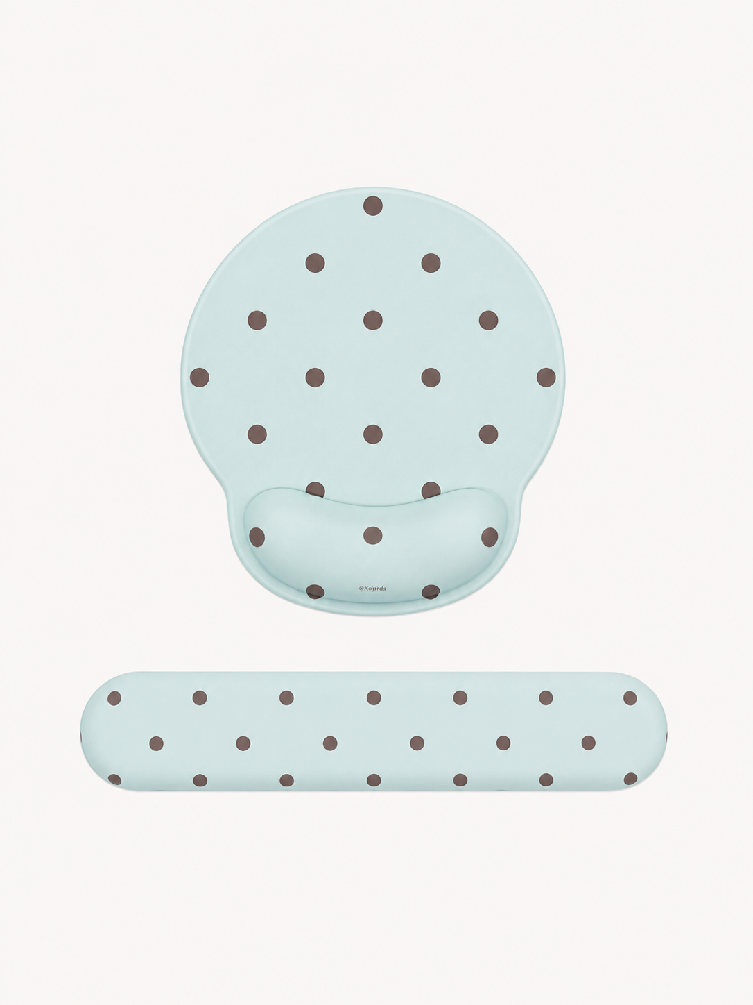 Mint Polka Dot Wrist Rest Mouse Pad Set