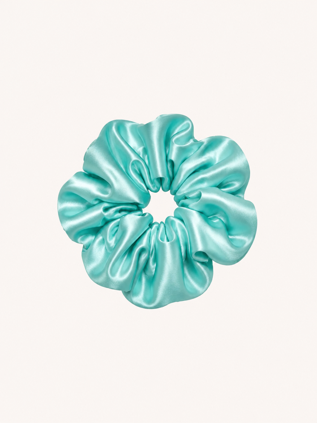 Aqua Oversized 22 Momme Mulberry Silk Scrunchie