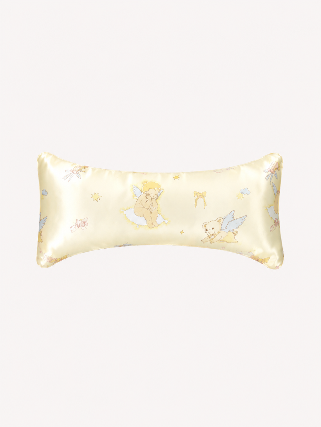 Butter Yellow Angel Bear 22 Momme Mulberry Silk Neck Pillow