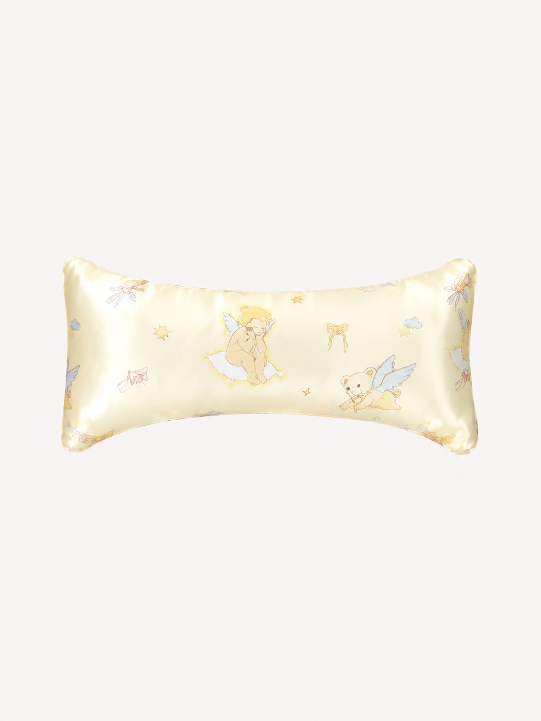 Butter Yellow Angel Bear 22 Momme Mulberry Silk Neck Pillow