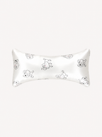 Ivory Puppy Print 22 Momme Mulberry Silk Neck Pillow