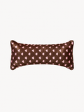 Chocolate Brown Heart Print 22 Momme Mulberry Silk Neck Pillow