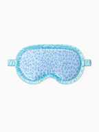 Blue Leopard Print Ruffled 22 Momme Mulberry Silk Sleep Mask