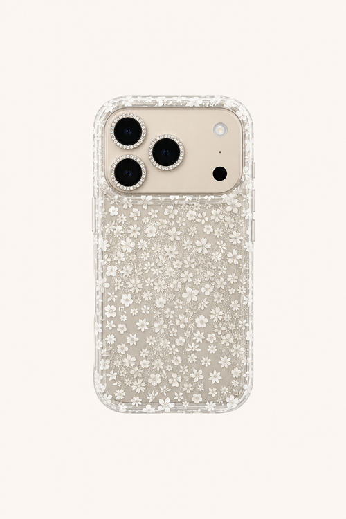Floral Glitter Phone Case - Clear