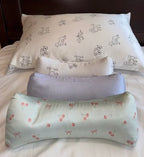 Ivory Puppy Print 22 Momme Mulberry Silk Neck Pillow