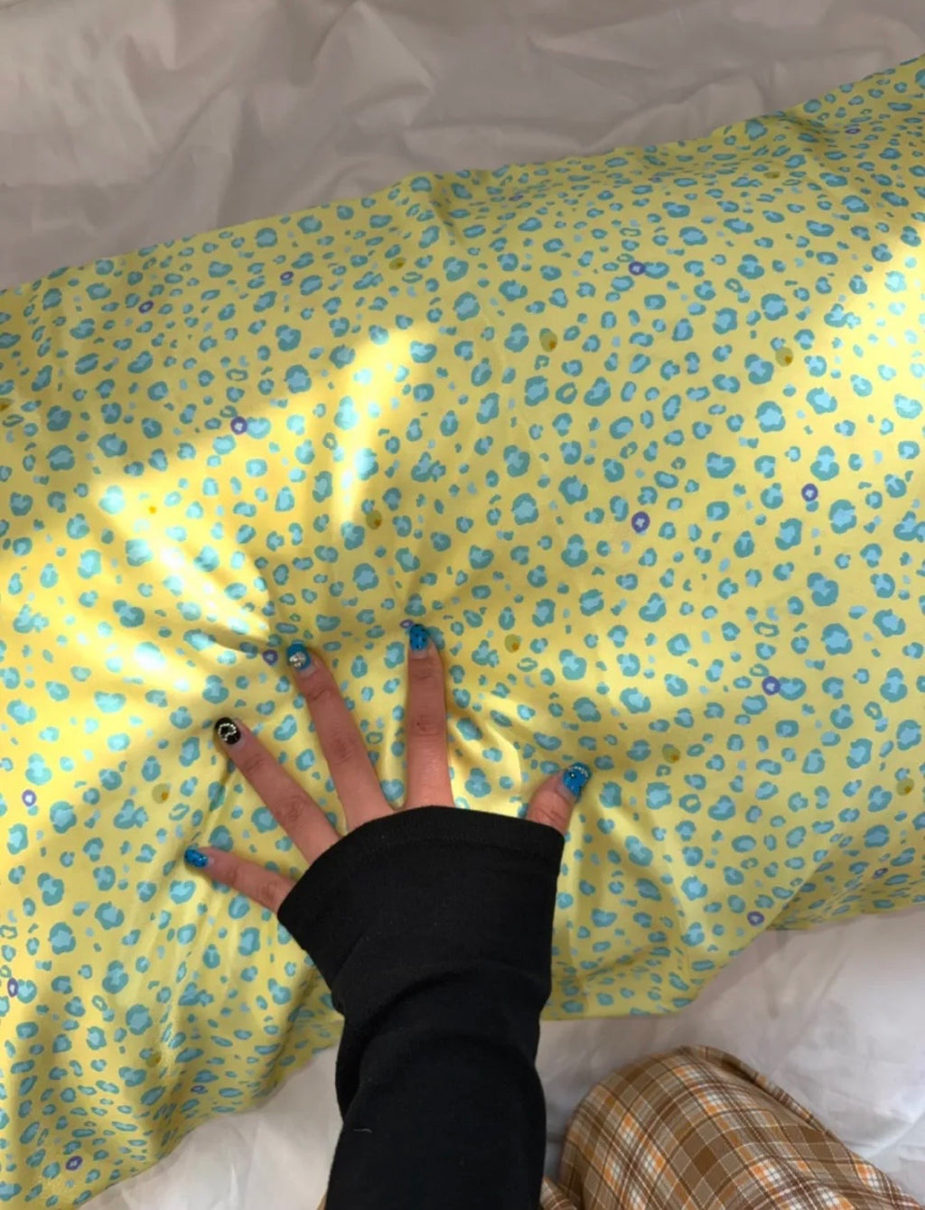 Butter Yellow & Mint Leopard Print 22 Momme Mulberry Silk Pillowcas