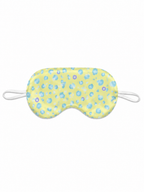 Butter Yellow Blue Floral 22 Momme Mulberry Silk Sleep Mask