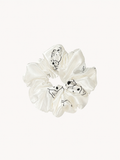 Ivory Puppy Print Classic 22 Momme Mulberry Silk Scrunchie