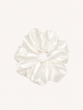 Ivory White Oversized 22 Momme Mulberry Silk Scrunchie