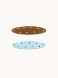 Mint Choco Polka Dot Hair Clip Set