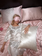 Pink Leopard Print Ruffled 22 Momme Mulberry Silk Sleep Mask